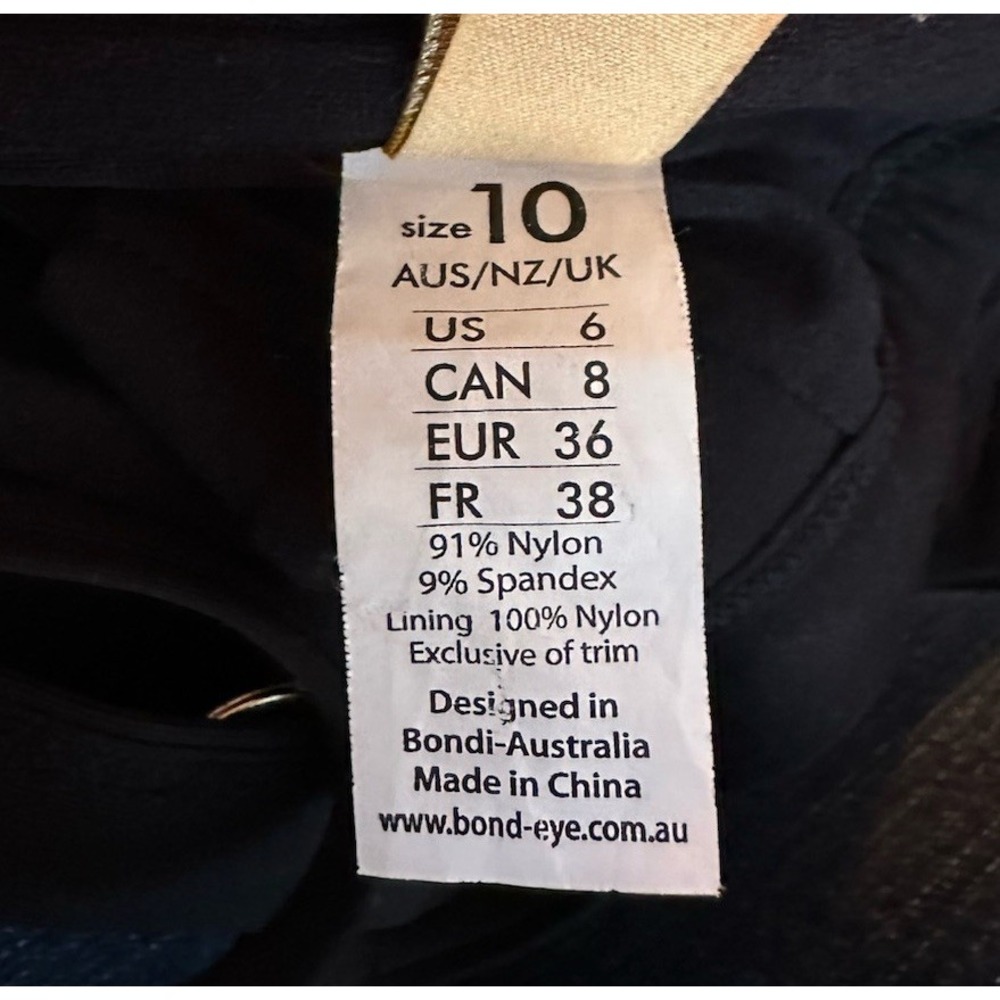 Bond-Eye Australia Bandeau Ladder‎ Back One Piece Swimsuit Black U.S. Size 6 - Picture 8 of 11